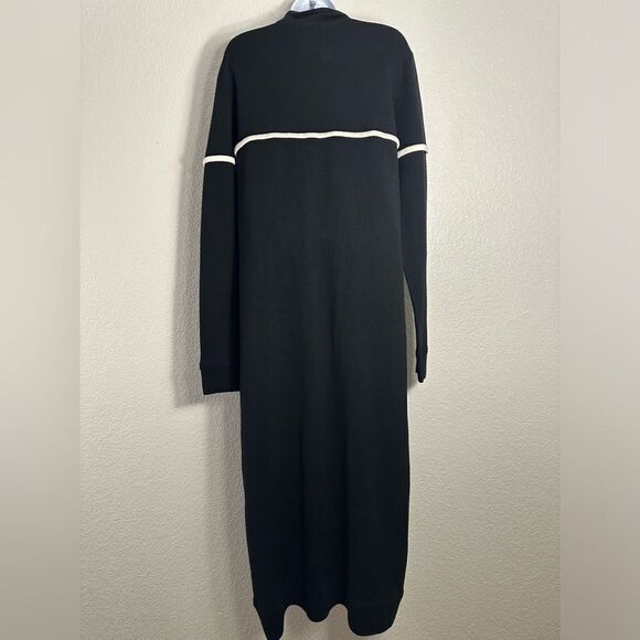 Moussy Studiowear Double Zip Wool Blend Black Sweater Dress Jacket Monochrome - Picture 4 of 8